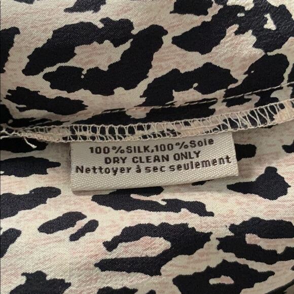 Tucker silk leopard print asymmetrical neck top - Picture 5 of 7